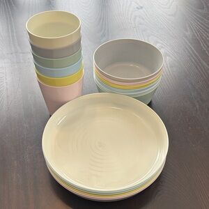IKEA Multicolour Plastic Children’s Dining Set Of Bowls Plates And Cups